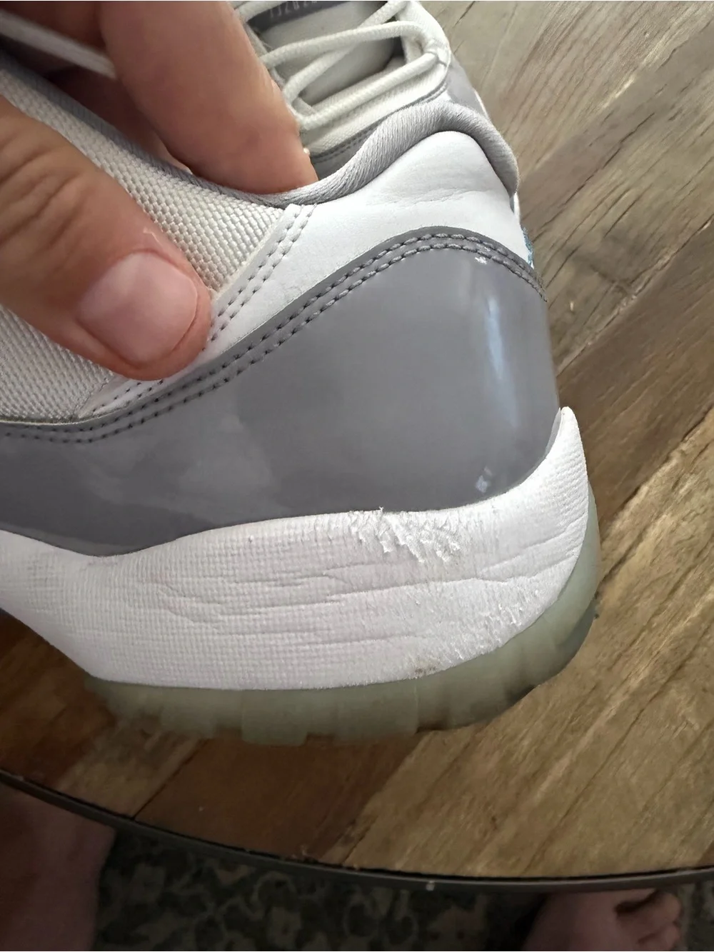 Jordan 11 low White and Light Gray High-Top Sneakers